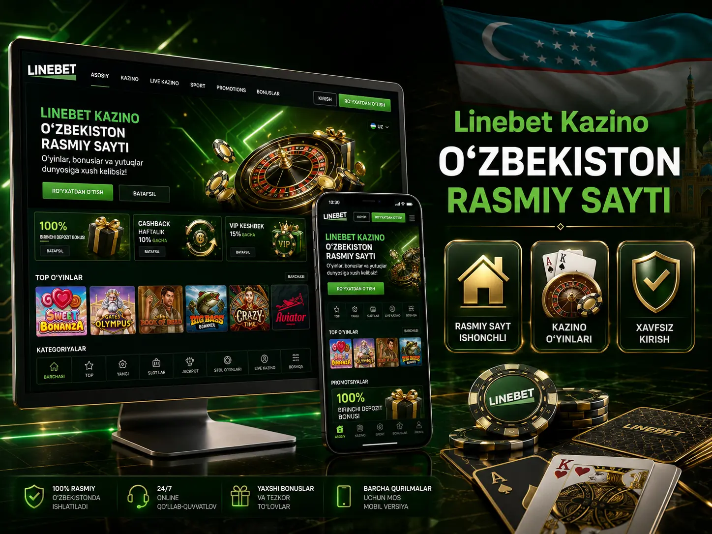 LineBet Casino O'zbekiston slotlar va onlayn o'yinlar