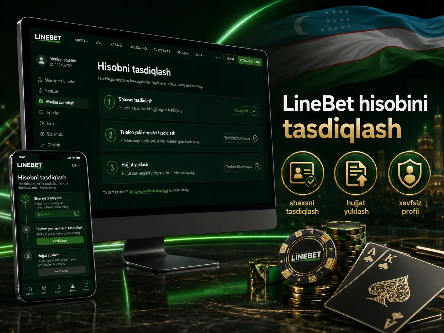 LineBet hisobini tasdiqlash