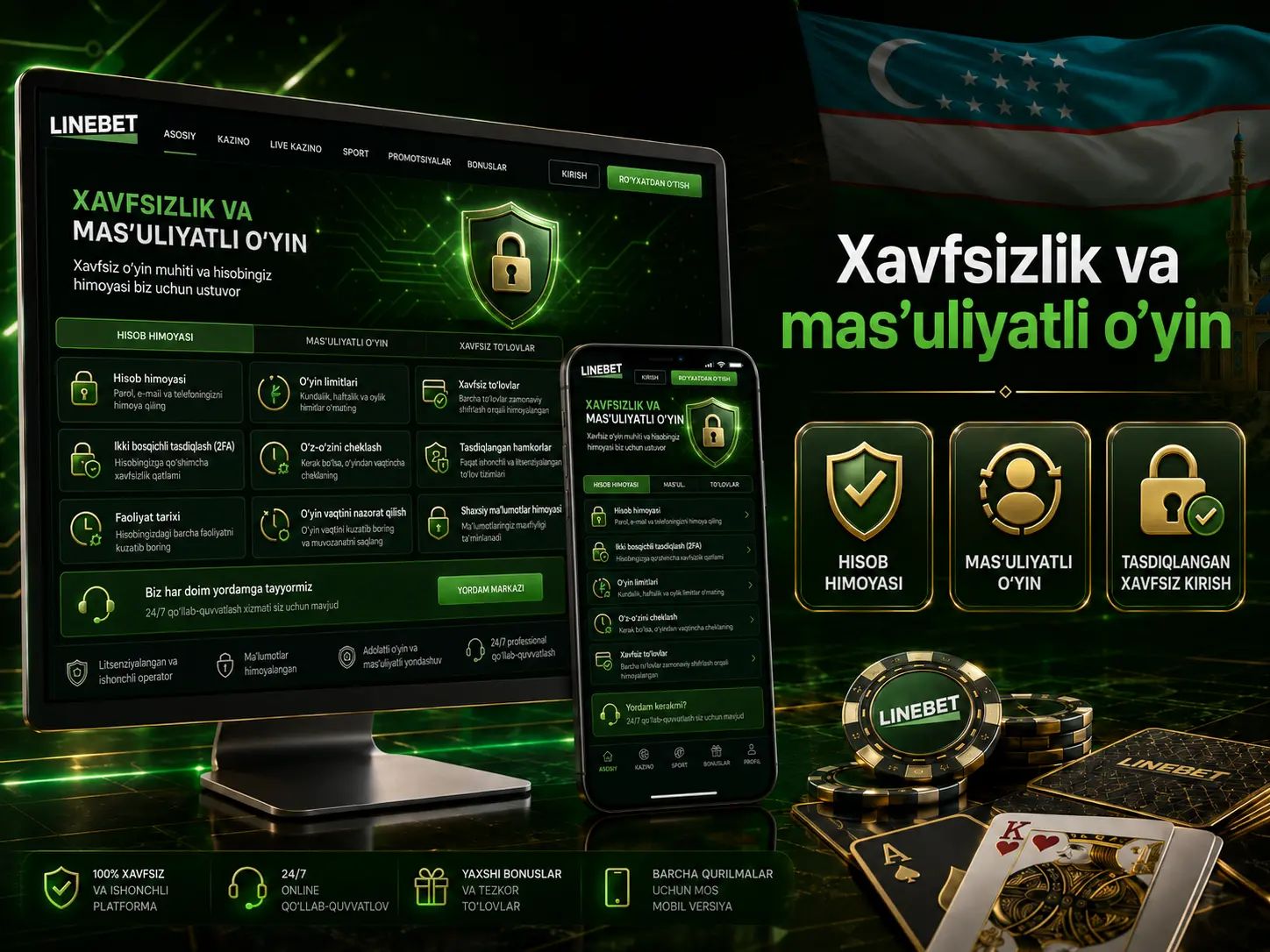 LineBet xavfsizlik va mas'uliyatli o'yin